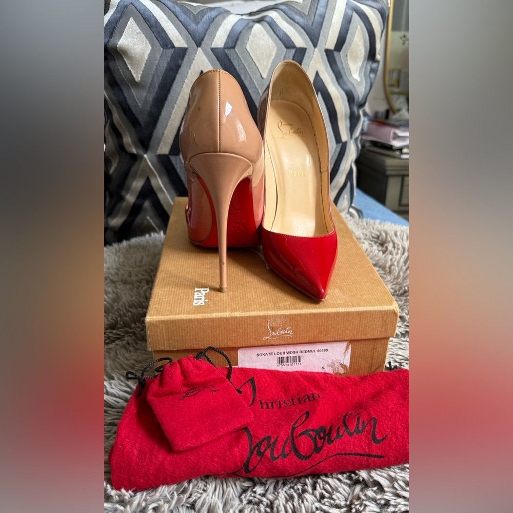Christian Louboutin So Kate Red and Cream ombré Stiletto Heels